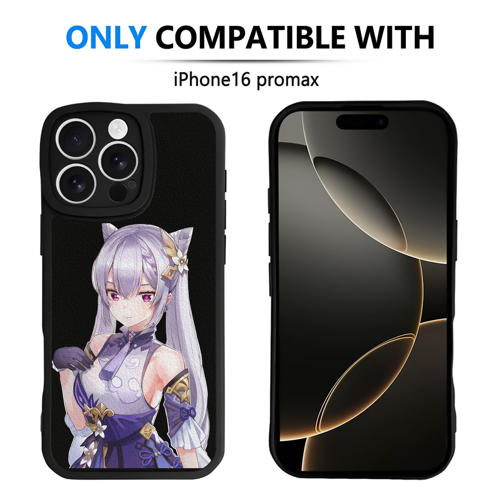 げんし神 刻晴 こくせい genshin Kokusei 【iPhone 16シリーズ対応】シリコンスマホケース（レザー調） 材質：シリコン